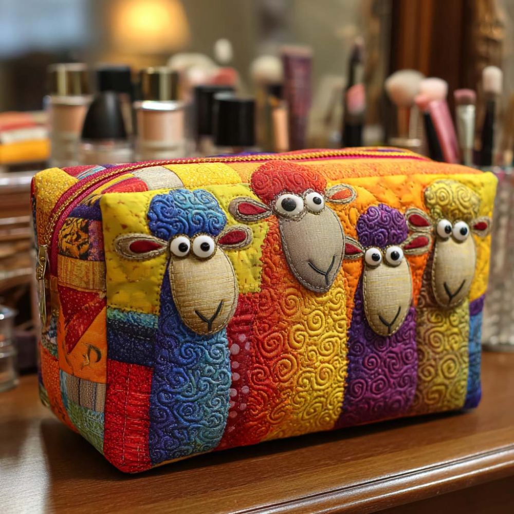 Sheep Quilted Makeup Bag - Image 4