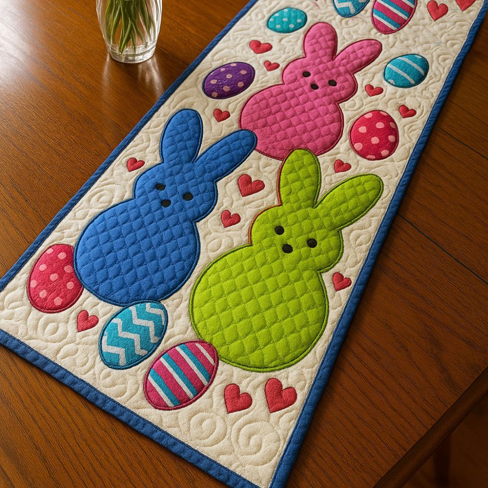 Colorful Peeps Quilted Table Runner