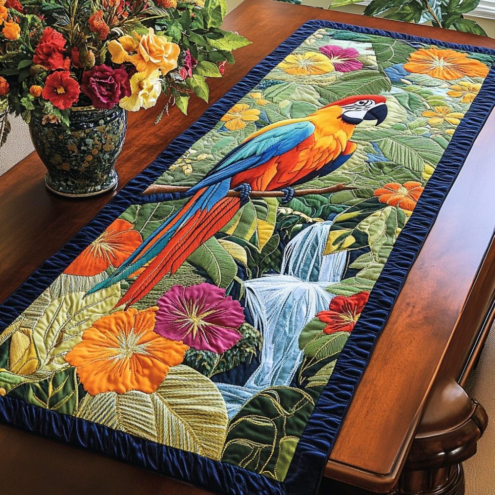 Colorful Tropics Quilted Table Runner