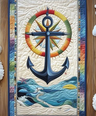 Compass Rose Delight Quilted Table Runner