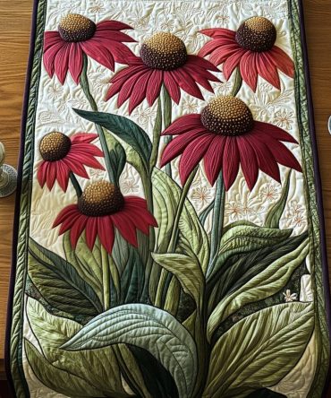 Coneflower Charm Quilted Table Runner