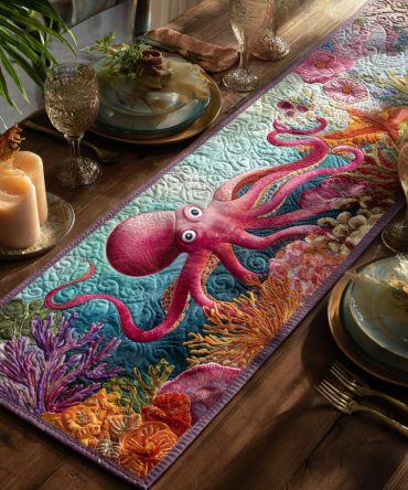 Coral Dancer Quilted Table Runner