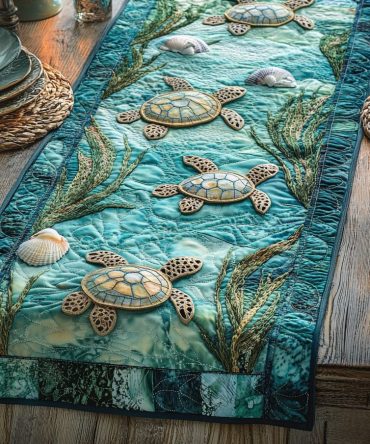 Coral Dreamer Quilted Table Runner
