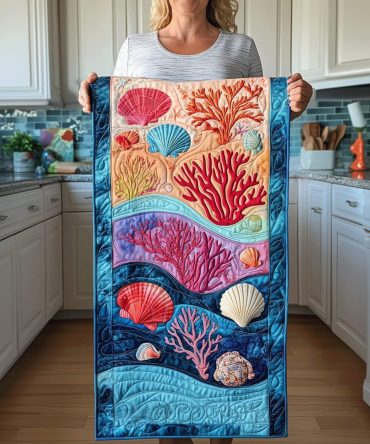 Coral Splash Quilted Table Runner