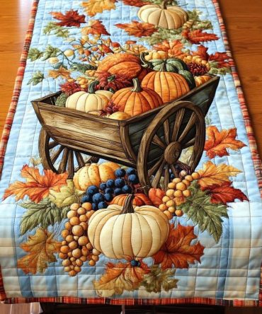 Cornucopia Wagon Ride Quilted Table Runner