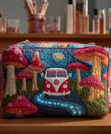Cosmic Hippie Dream Quilted Makeup Bag