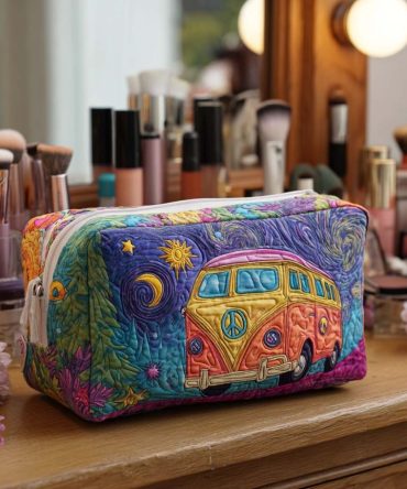 Cosmic Road Trip Quilted Makeup Bag