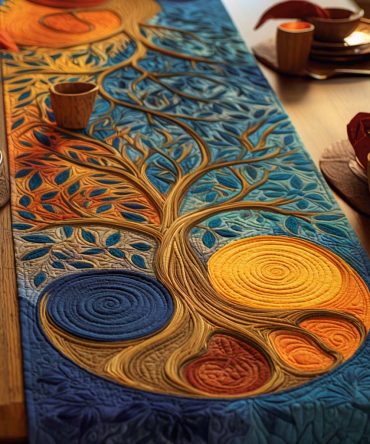 Cosmic Roots Quilted Table Runner