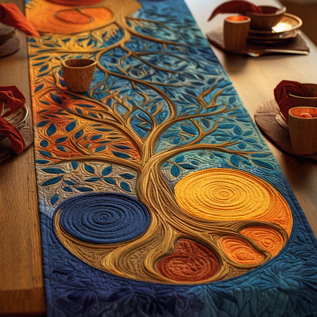 Cosmic Roots Quilted Table Runner