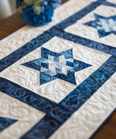 Cosmic Starry Flow Quilted Table Runner