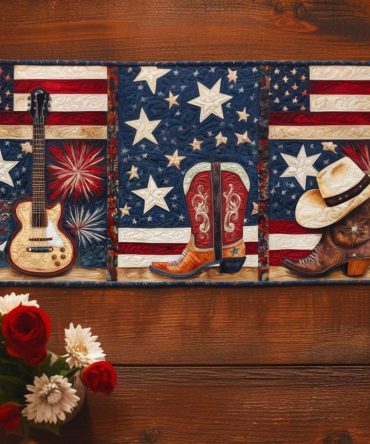 Country Pride Trio Quilted Table Runner