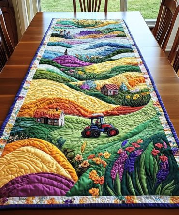 Country View Quilted Table Runner