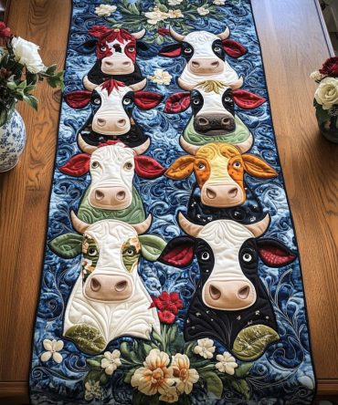 Cow Crew Quilted Table Runner