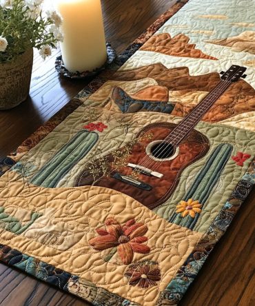 Cowboy Chords Quilted Table Runner