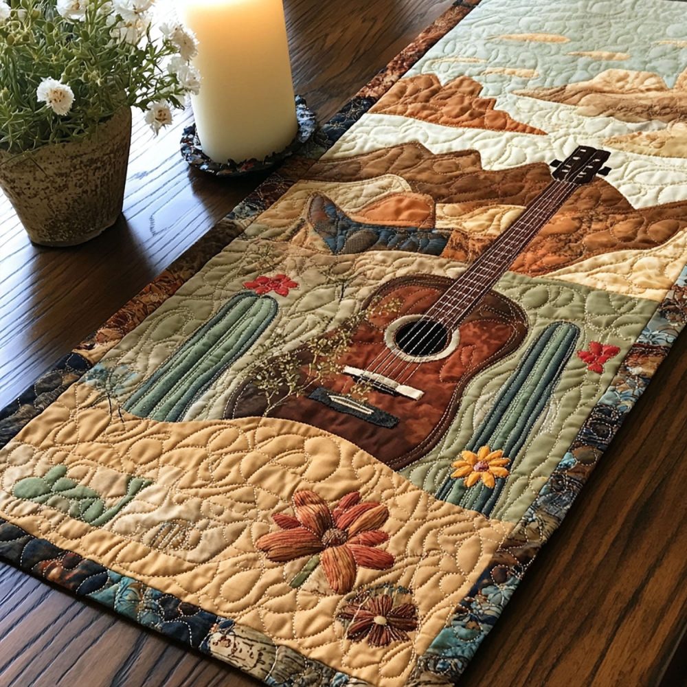 Cowboy Chords Quilted Table Runner