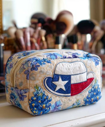 Cowboy Hat Quilted Makeup Bag