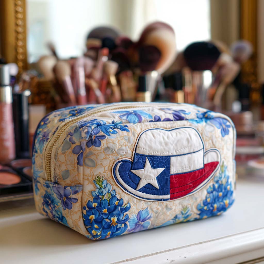 Cowboy Hat Quilted Makeup Bag