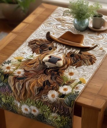Cowboy Highland Quilted Table Runner
