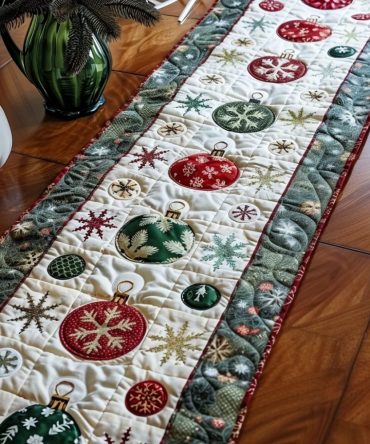 Cozy Christmas Quilted Table Runner