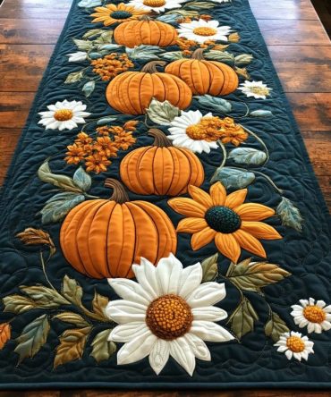 Cozy Autumn Trail Quilted Table Runner