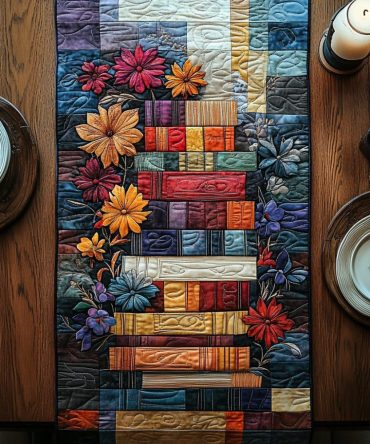 Cozy Book Haven Quilted Table Runner
