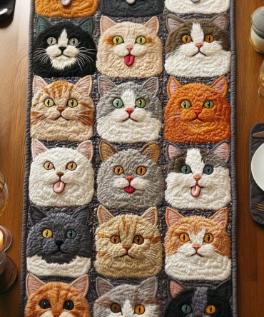 Cozy Cats Quilted Table Runner