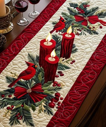 Cozy Christmas Quilted Table Runner