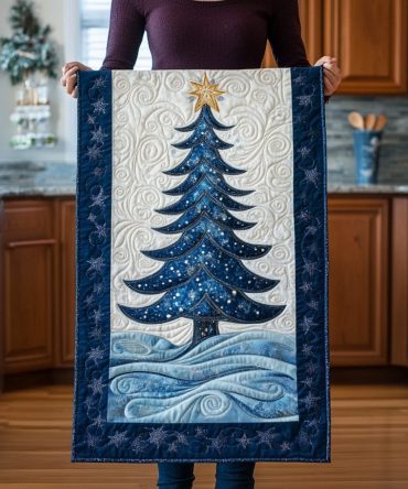 Cozy Christmas Tree Quilted Table Runner