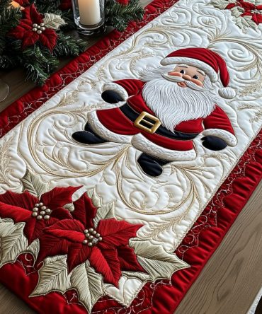 Cozy Claus Quilted Table Runner