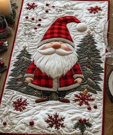 Cozy Gnome Quilted Table Runner