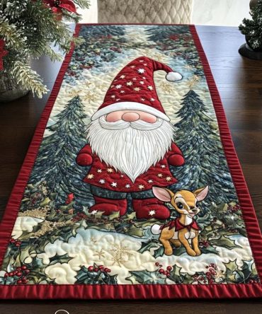 Cozy Gnome Quilted Table Runner