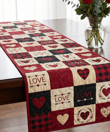 Cozy Love Quilted Table Runner