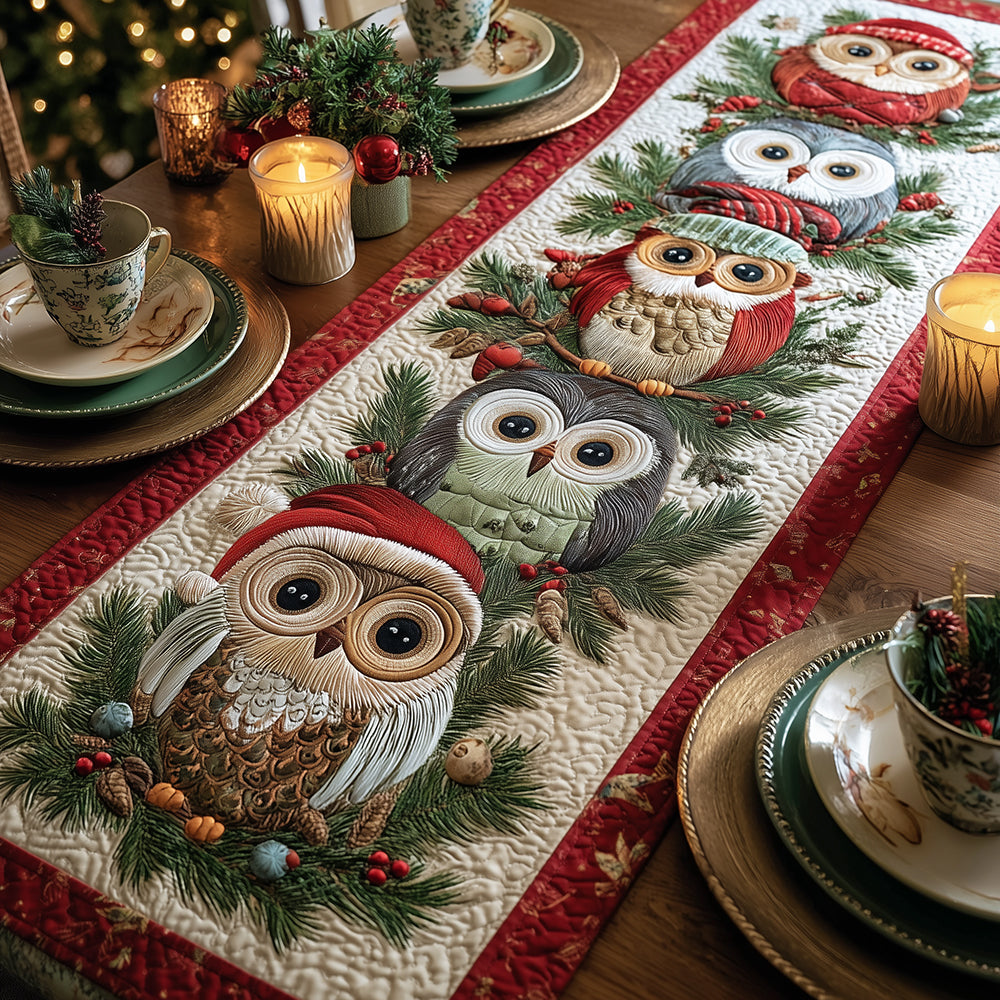Cozy Owl Quilted Table Runner