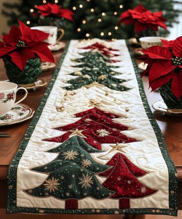 Cozy Pines Quilted Table Runner