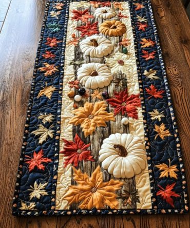 Cozy Pumpkin Quilted Table Runner