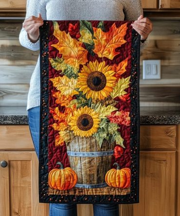 Cozy Pumpkin Quilted Table Runner