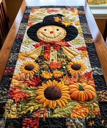 Cozy Scarecrow Quilted Table Runner