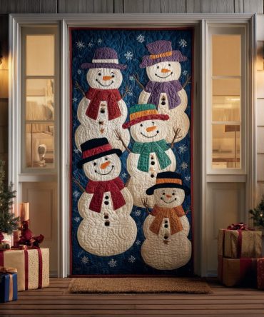 Cozy Snowman Quilted Door Cover
