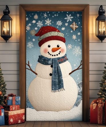 Cozy Snowman Quilted Door Cover