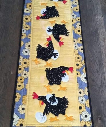Crazy Cluckers Quilted Table Runner