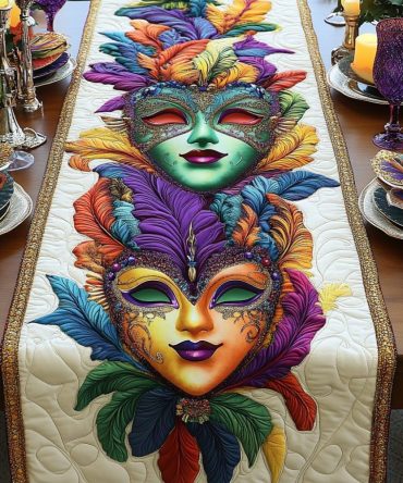 Creole Carnival Quilted Table Runner