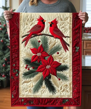 Crimson Beauty Quilted Table Runner