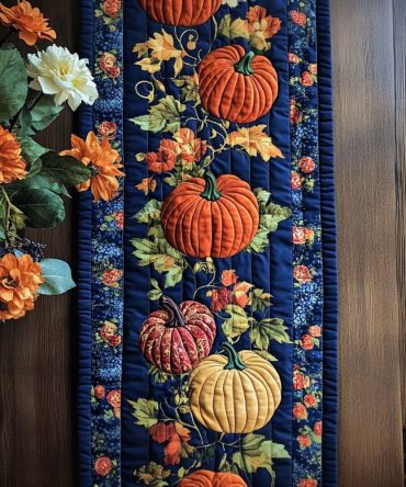 Crisp Leaves Quilted Table Runner
