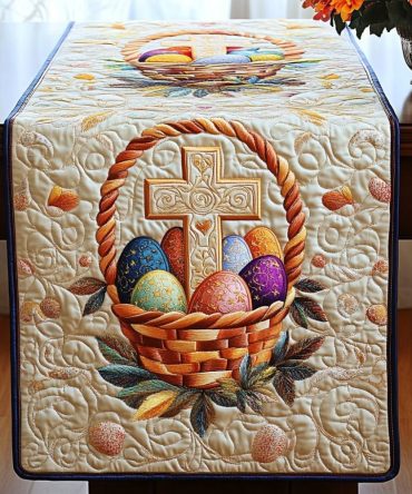 Cross Basket Grace Quilted Table Runner