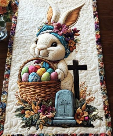 Cross Egg Celebration Quilted Table Runner