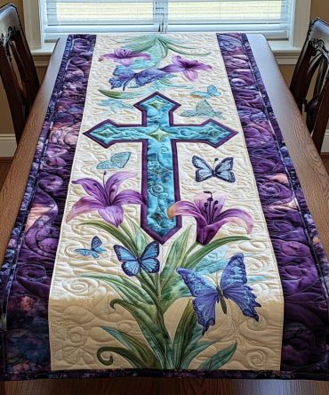 Cross Emblem Quilted Table Runner