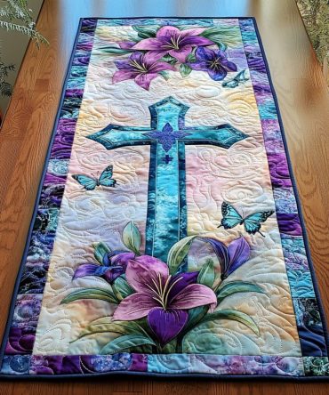 Cross Mark Quilted Table Runner