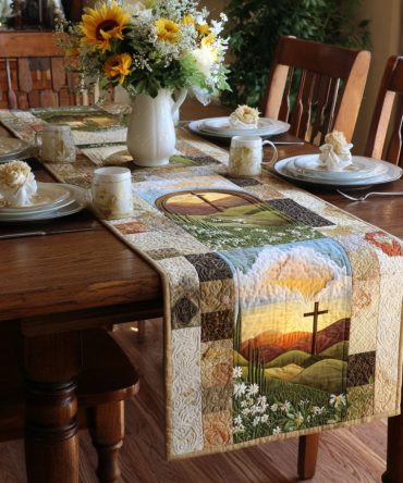 Cross Of Eternal Hope Quilted Table Runner