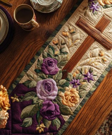 Cross Of Grace And Peace Quilted Table Runner