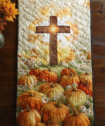 Cross Of Harvest Quilted Table Runner